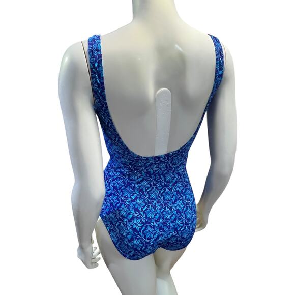 LL Bean Women's Blue Floral One-Piece Swimsuit Size 10 - Picture 15 of 15